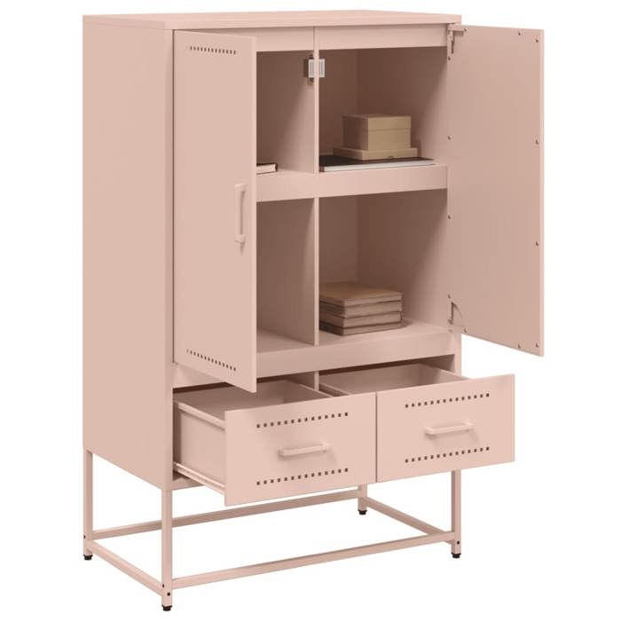 Meuble Rangement - HAOSHOP - Buffet haut rose 68x39x111 5 cm acier&01_36800
