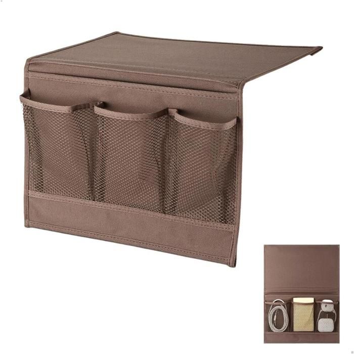 Pochette de chevet vide sac suspendu pochette de chevet à 4 compartiments pochette de rangement pour téléphone stylo