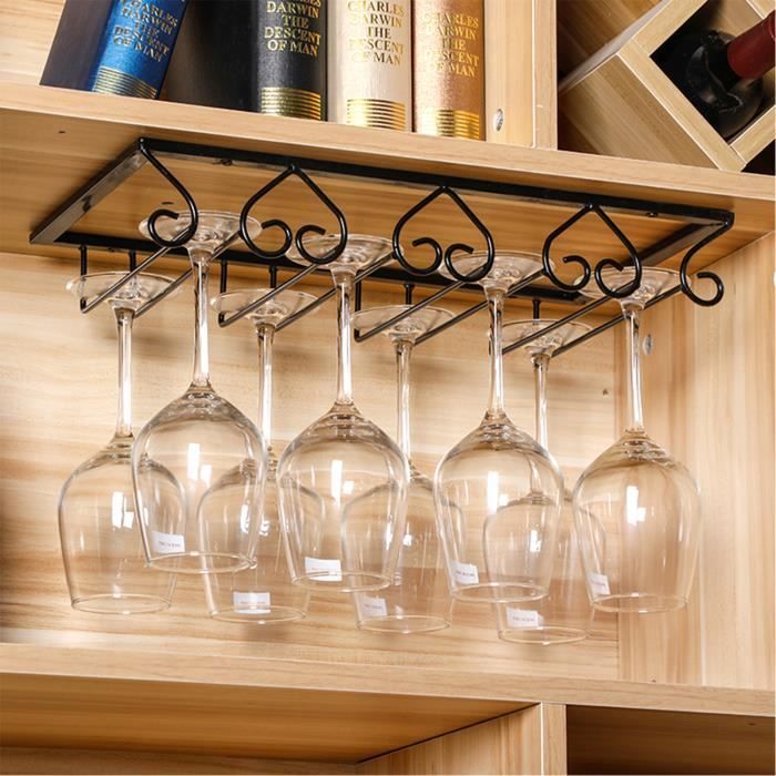porte verres a vin suspendu de 4 fentes en acier durable support de verre pour cuisine bar restaurant pour 8 12 verres cdiscount maison
