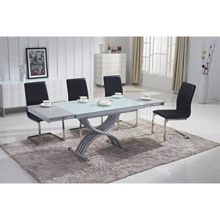 Table Basse Design Relevable Extensible Plateau En Verre Achat Vente Table Basse Table Basse Design Relevabl Cdiscount