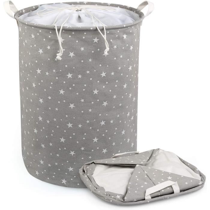 Corbeille A Linge Panier à Linge Pliable IHOMAGIC 125L - Extra Grand, Portable Et Imperméable - Bleu Foncé Panier Oxford Imperméable