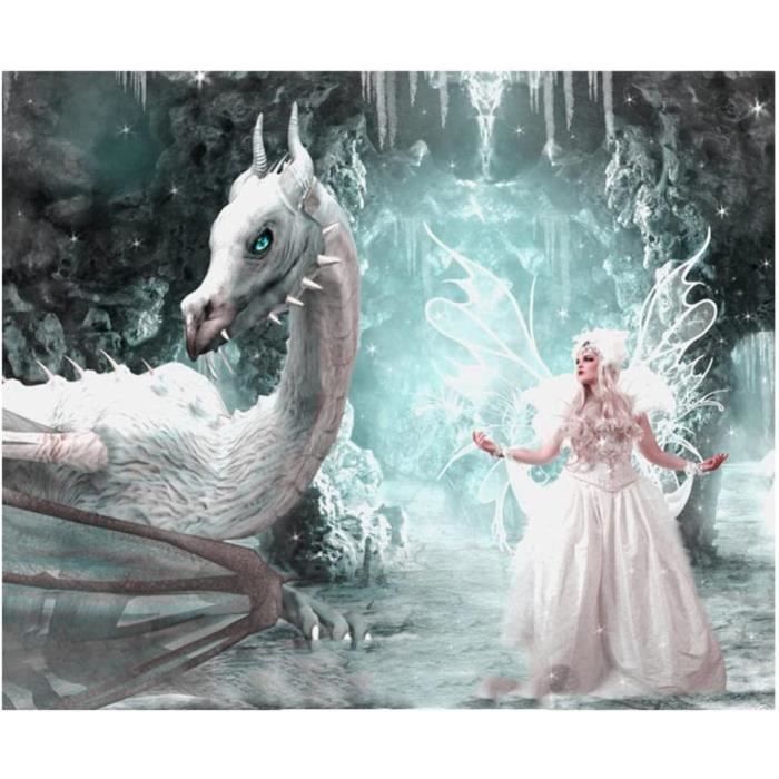 TDFERAN Diamond Painting 30x40 Cm 4 Elfes – Kit Broderie Diamant 5D Fée De L'Eau Pour Enfants Et Adultes