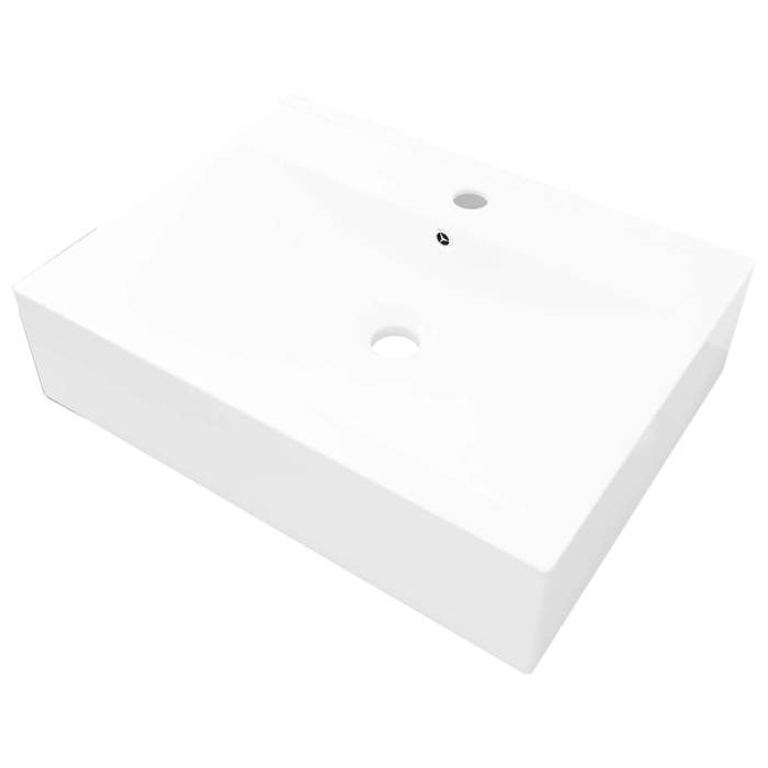 Vasque à poser en céramique rectangulaire 60 x 46 cm Blanc 02_0002486