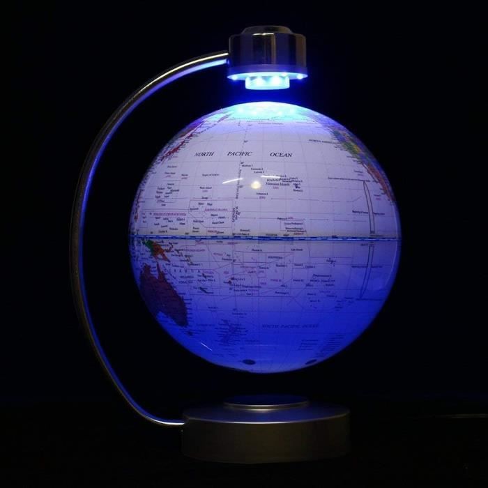 Globe Terrestre Flottant De 20,3 Cm Avec Lumières Led, Carte Du Monde À ...