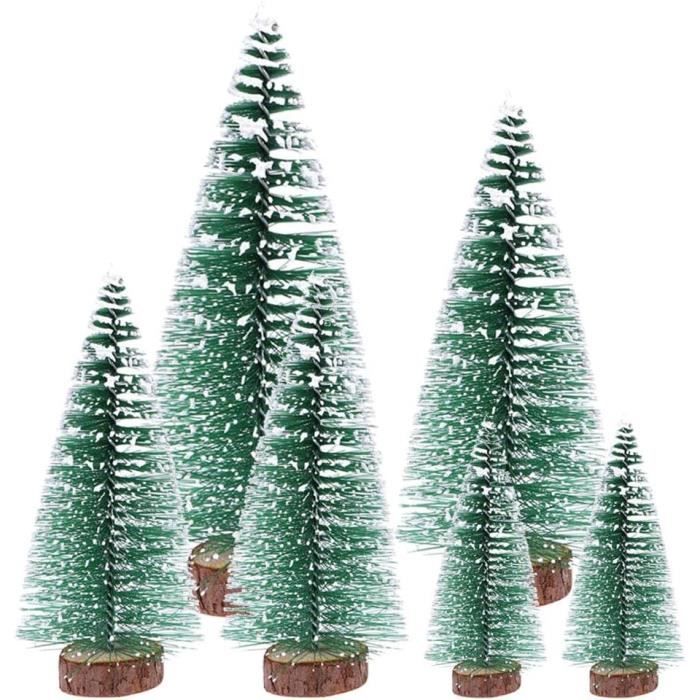Ensemble De 10 Arbre De Noël Artificiel Miniature Décoration De Table Intérieure (Vert, Hauteur 4.5cm