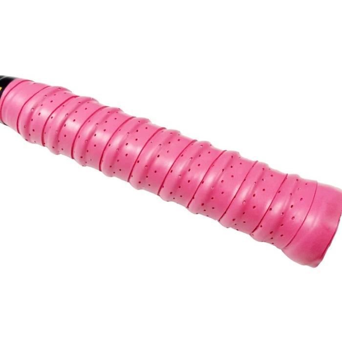 FANGLilo-Surgrip antidérapant pour raquette de tennis,bande de poignée de squash de badminton,PU sur la poignée - Rose red[E8]