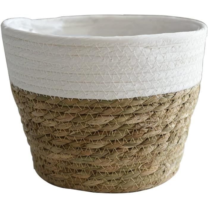 Pot De Paille Panier À Plantes Tressé Panier De Rangement Pour Pots De Fleurs Jonc De Mer Panier