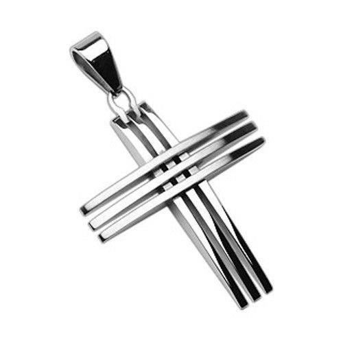 Pendentif - Pas Cher - Acier Inoxydable - 3 Croix
