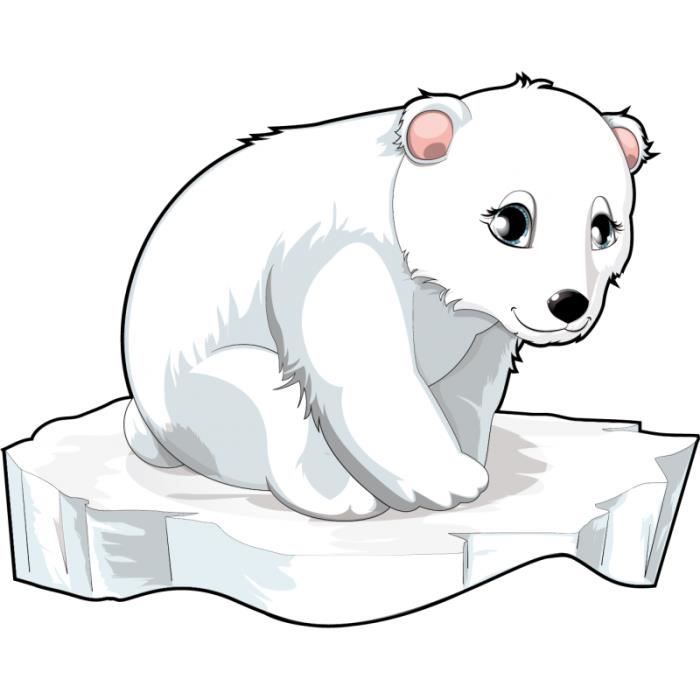 Stickers Bebe Ours Polaire Sens Inverse 60 X 76 Cm Cdiscount Maison