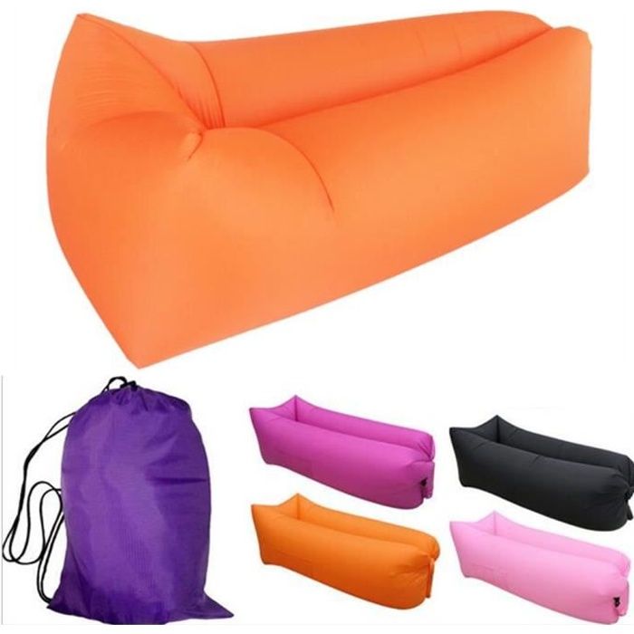 Canapé gonflable de plage portable - Air - Orange - 1 personne - Tissu - Extérieur