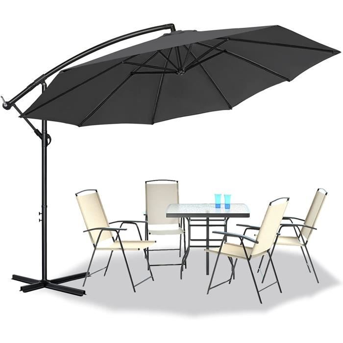 UISEBRT Parasol De Jardin Exterieur Aluminium Avec Manivelle Parasol