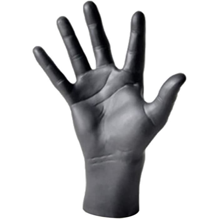 FashionCha Lot de 2 mannequins de mains - Accessoires photo - Décoration d' Halloween - Faux mains humaines pour Halloween - Présentoir de bijoux - Pour la pratique des ongles - Noir