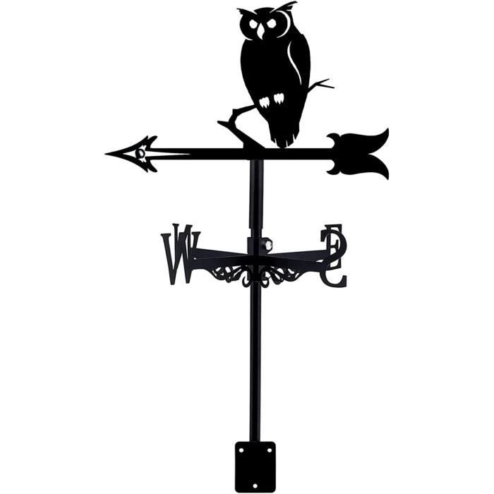 Girouette Métal Animal Décorative - Pour Toit, Jardin, Balcon - Indicateur De Vent Avec Fixation Facile - Design Oiseau