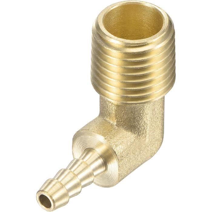 Raccord Cannelé Tuyau Laiton Coude 10 Mm X G1/2 Connecteur Tuyau Femelle à écrou Pivotant Pour Eau Carburant Air Paquet De 2 - Bricolage