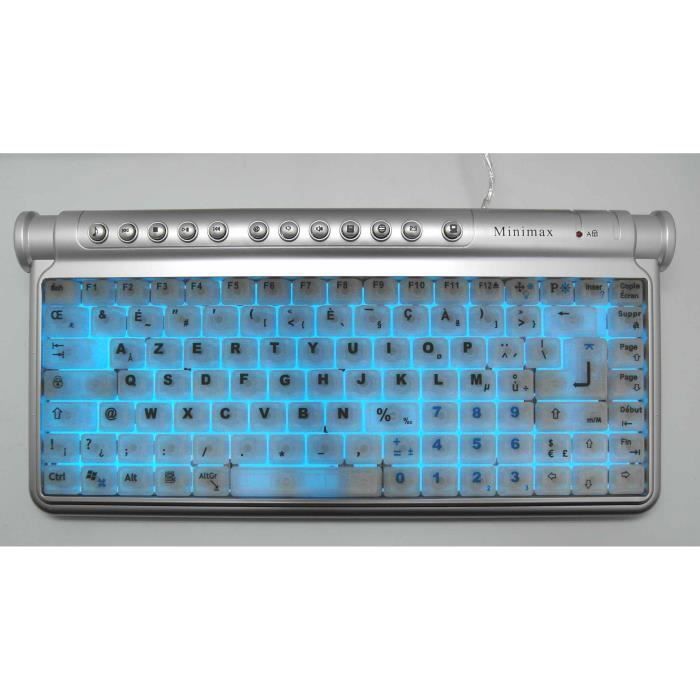 CLAVIER COMPACT MINIMAX LUMINEUX GRANDES LETTRES