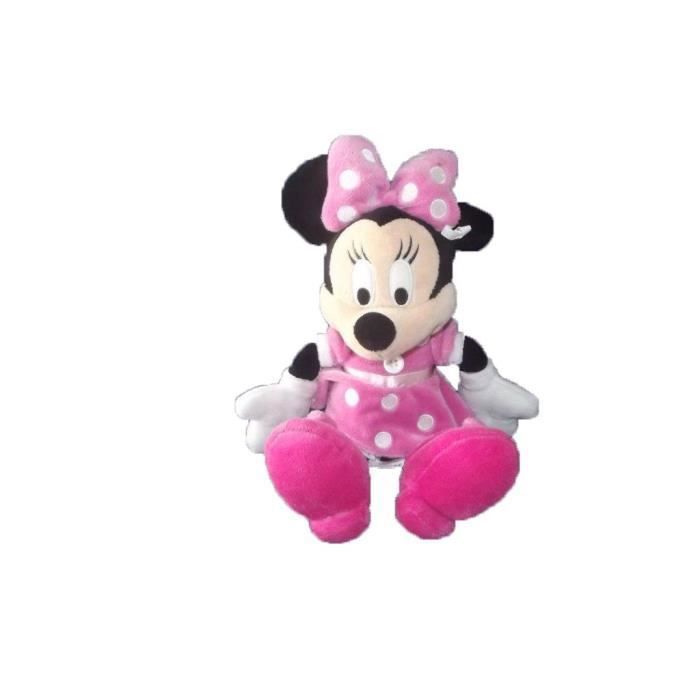 Disney Minnie la souris Doudou plat blanc rose 20 cm
