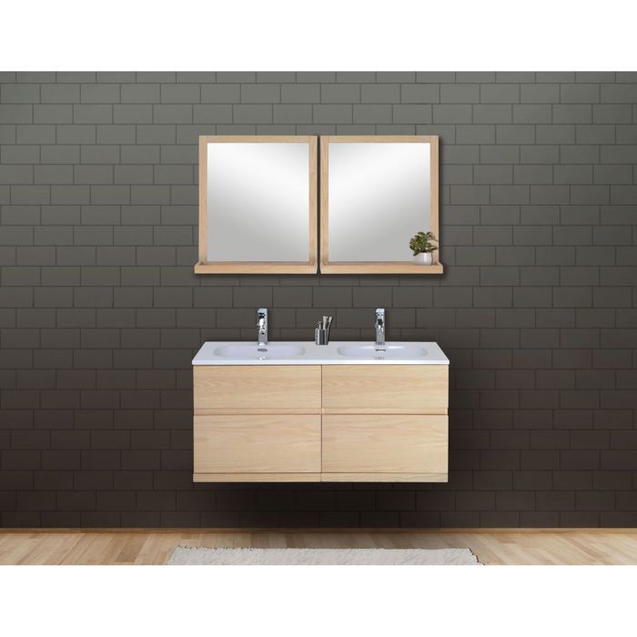 Meuble De Salle De Bain 1 Vasque 2 Robinet 120 Cm Achat Vente Pas Cher