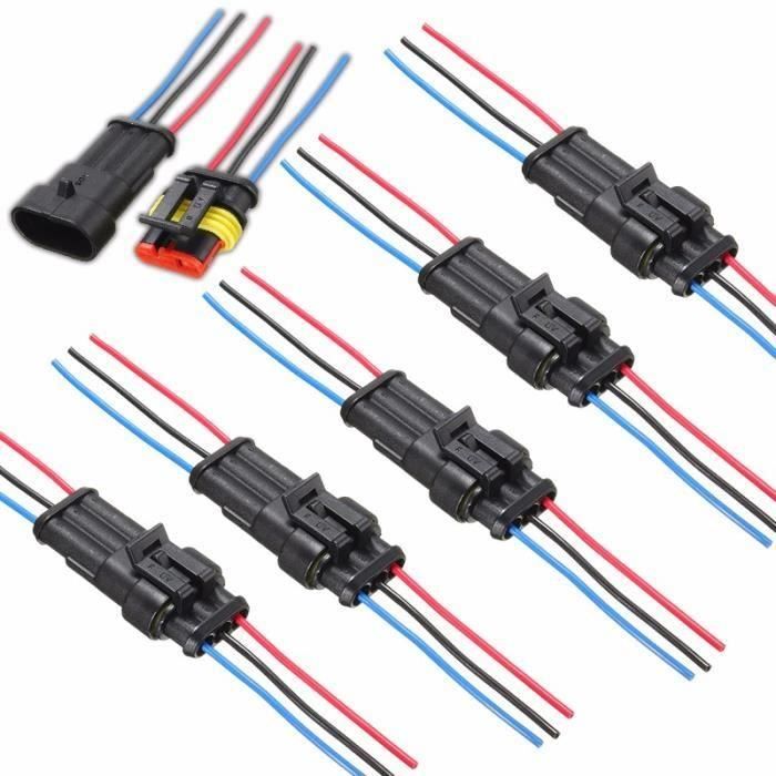 Shan 5 Kit 3pin 2 Way Voiture Moto Connecteur Plug Electrique Fil