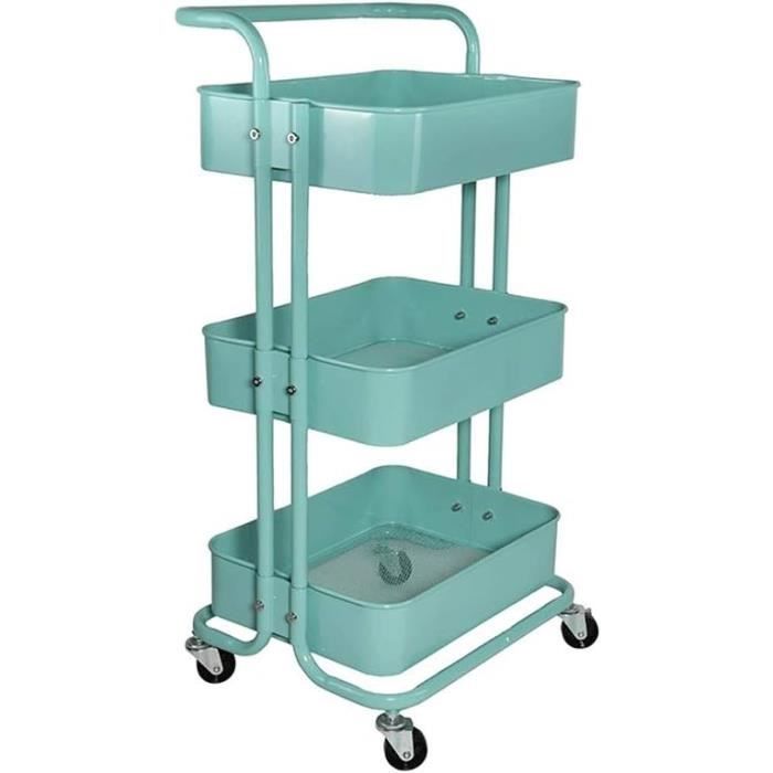 Chariot De Rangement 3 Niveaux Avec Roulettes - Organisateur Mobile Pour Cuisine, Salle De Bain, Bureau