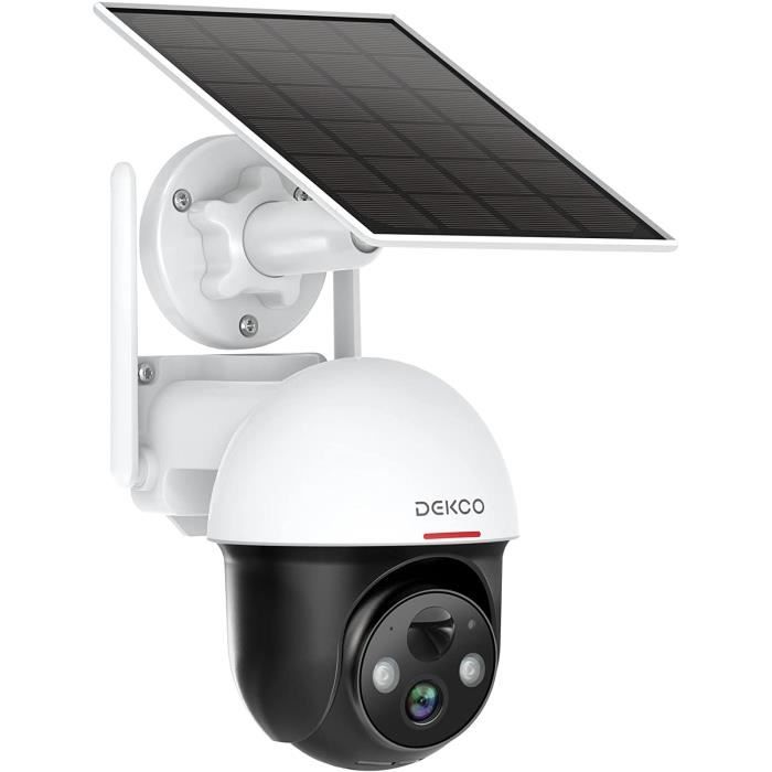 Caméra Surveillance Wifi Extérieure Sans Fil,2K,360°Ptz+ Panneau ...
