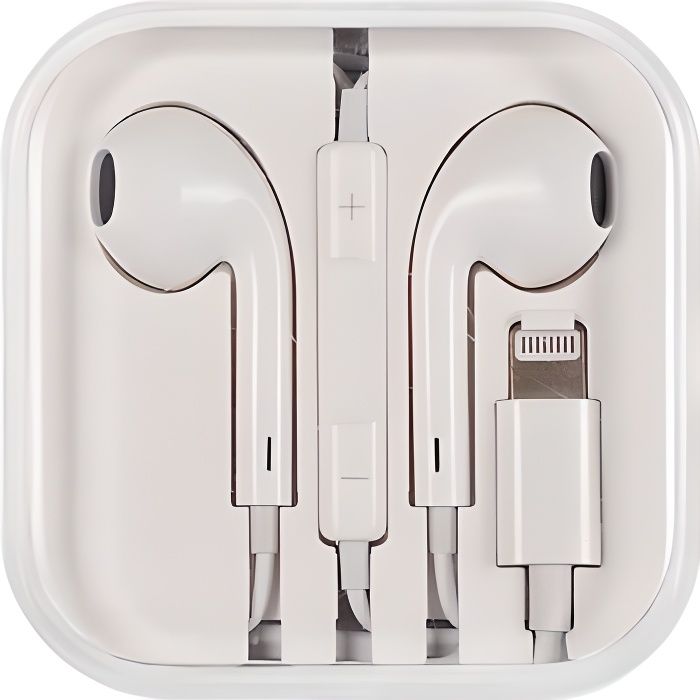 Ecouteurs sport pour iphone 11, 11 pro & 11 pro max apple avec micro et  bouton reglage son kit main libre intra-auriculaire jack universel (bleu)