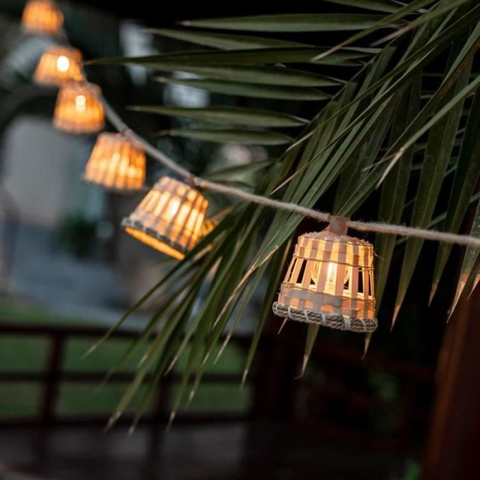Guirlande décorative en jute style guinguette MOOVERE lumière d'ambiance  avec câble lumière chaude intérieur extérieur - Cdiscount Maison