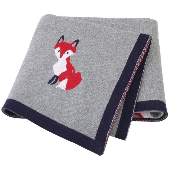 Couverture Bebe En Tricot 100 Coton Couverture Motif Renard Roux Mignon Fille Garcon Naissance Literie Bebe Douce Chaud Hiver Gig Cdiscount Puericulture Eveil Bebe