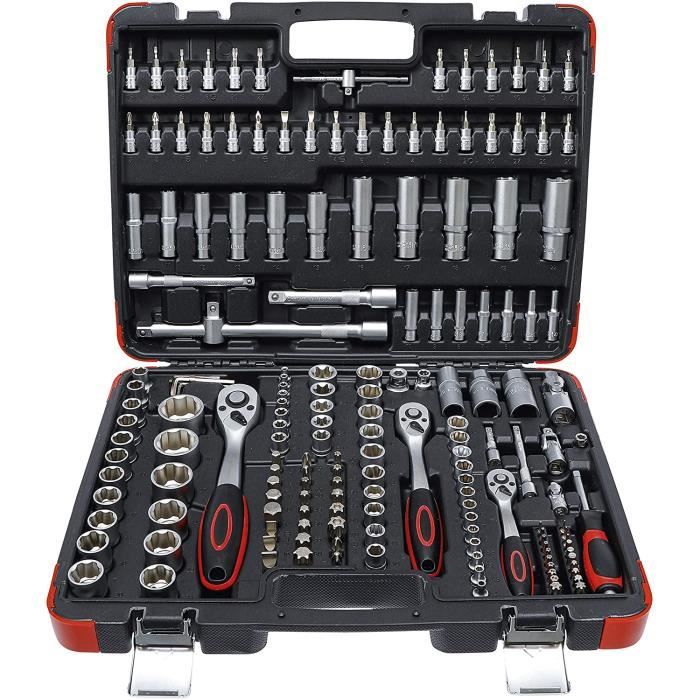 Coffret de douilles - BGS Diy 2283 - 63/10/125 mm (1/4/3/8/1/2) - 172 pièces - Acier chrome-vanadium