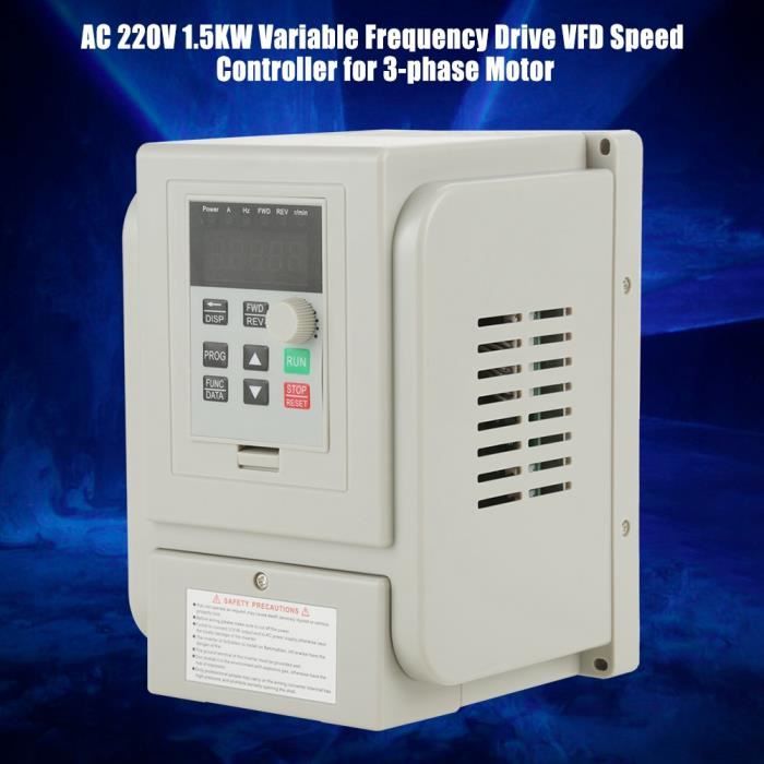 220V AC 1.5KW Variateur de Fréquence VFD Vitesse Contrôleur Variable Inverseur 
