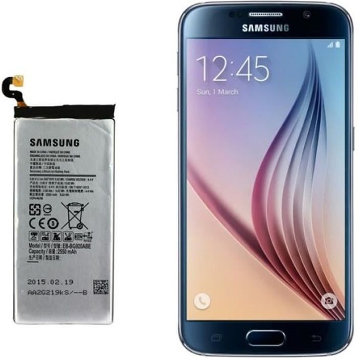 Batterie d'origine - Samsung - Galaxy S6 SM-G920F - Lithium Ion - 2550 mAh - 3.85 V