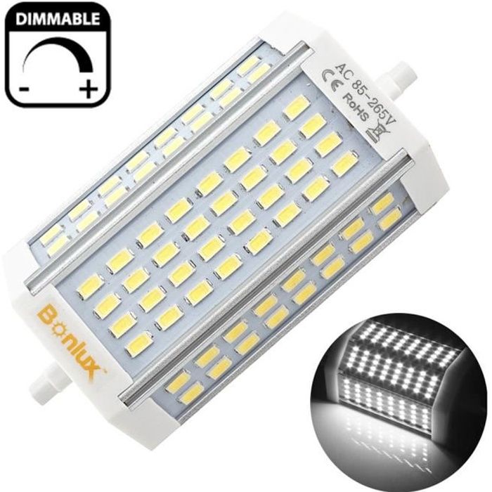 Bonlux 30W Dimmable R7s lineaire Tube LED 118mm blanc froid 6000K 200 degres Super Bright Type J J118 R7s LED Ampoule 200W Cdiscount Maison