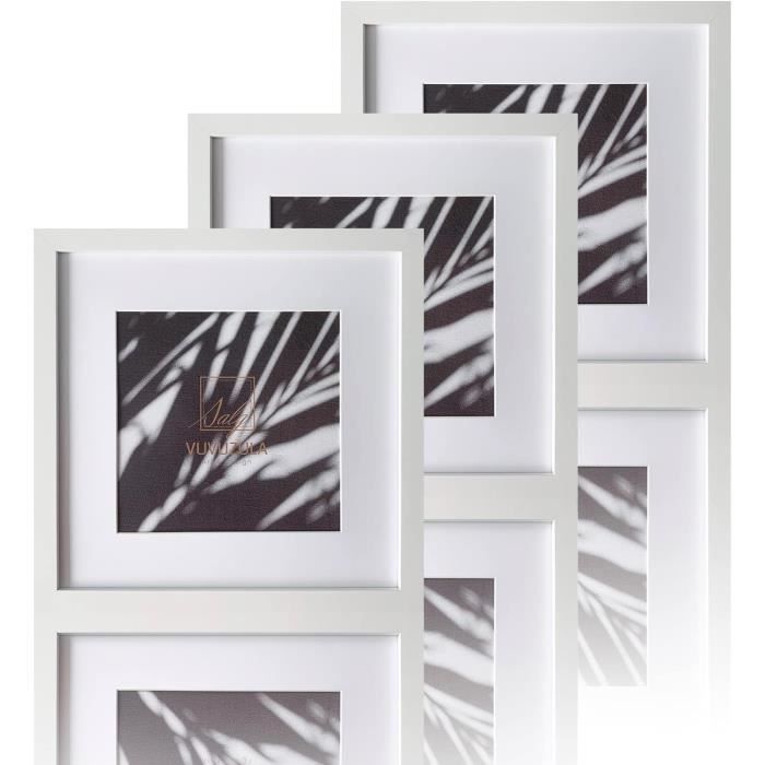 Cadre Photo 30x30 cm - Blanc Grain de Bois - MDF - Como