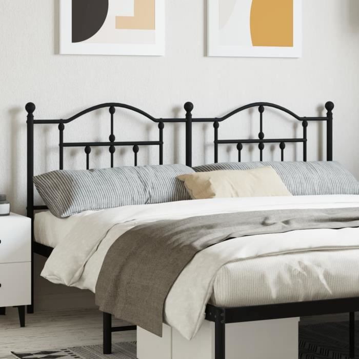 Tête de lit métal noir 160 cm - ATYHAO - Classique - Intemporel - Acier