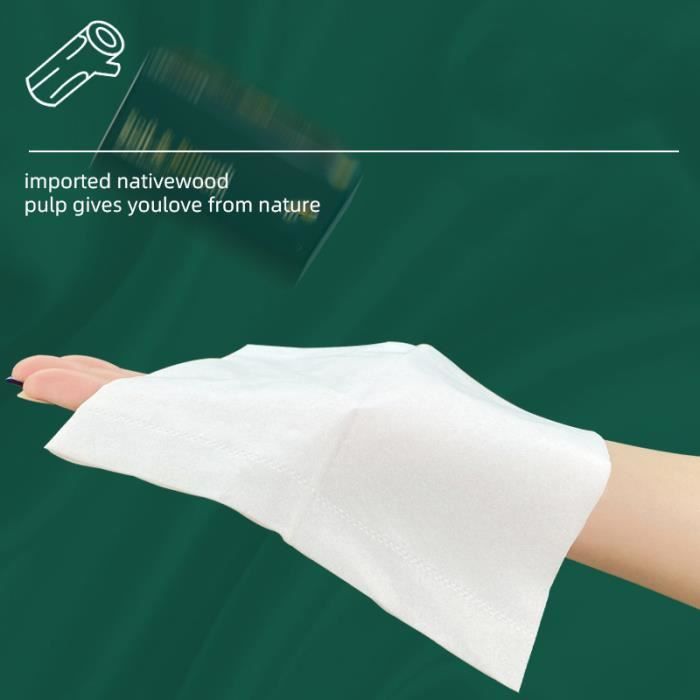 Serviettes Jetables AMORTALS - Lot De 2 Paquets De 180 Feuilles - Coton Doux Blanc