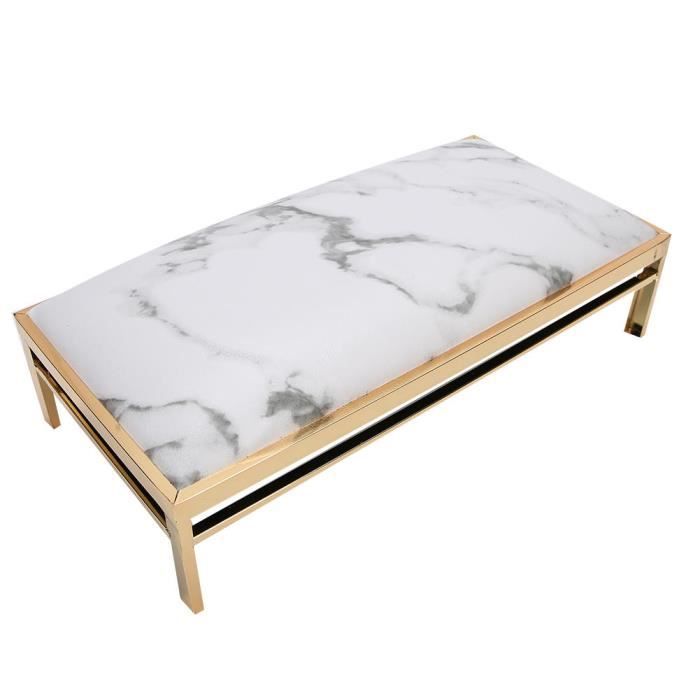 Repose-pieds à Roulettes Pour Pédicure EBANKU - Tabouret De Salon Mobile, Cuir PU Blanc, Avec Tiroir - 10