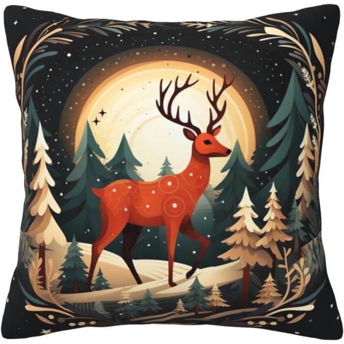 Coussin Noël Avec Cerf