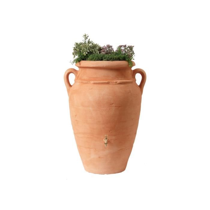 Kit Amphore Antik - Bac à plantes + collecteur + robinet - 360 L Terracotta