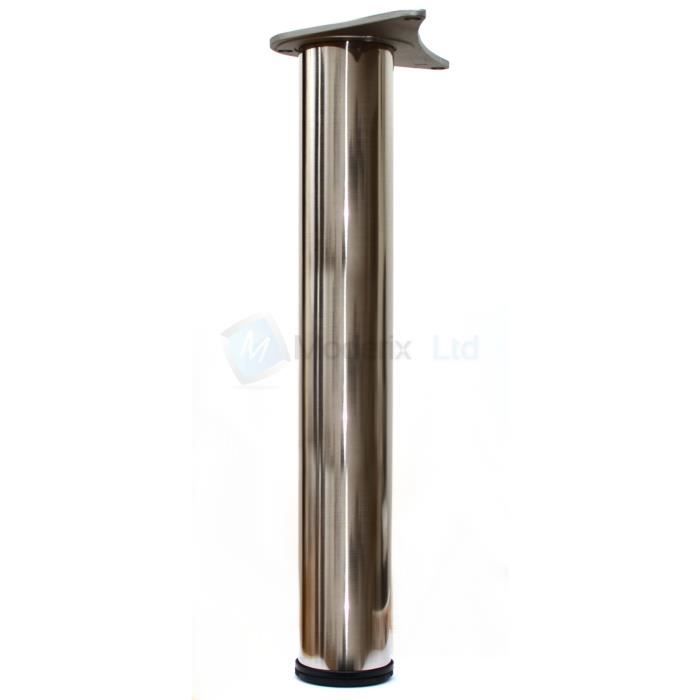 Lot De 2 Pied De Table Reglable 1100mm Finition Acier Brosse