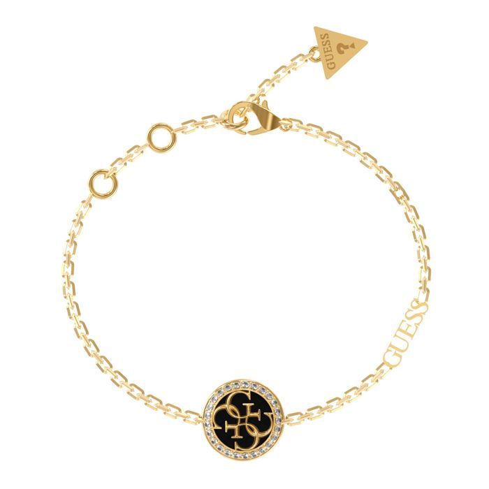GUESS Bracelet or pour femme - Life in 4G Black Logo Bracelet 198637