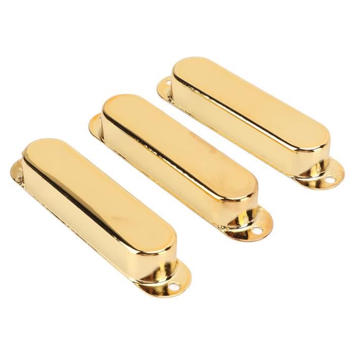 Musiclily 52mm Capots Micro Simple Bobinage Plastique pour Guitare électrique Fender ST Strat, Chrome (Lot de 3