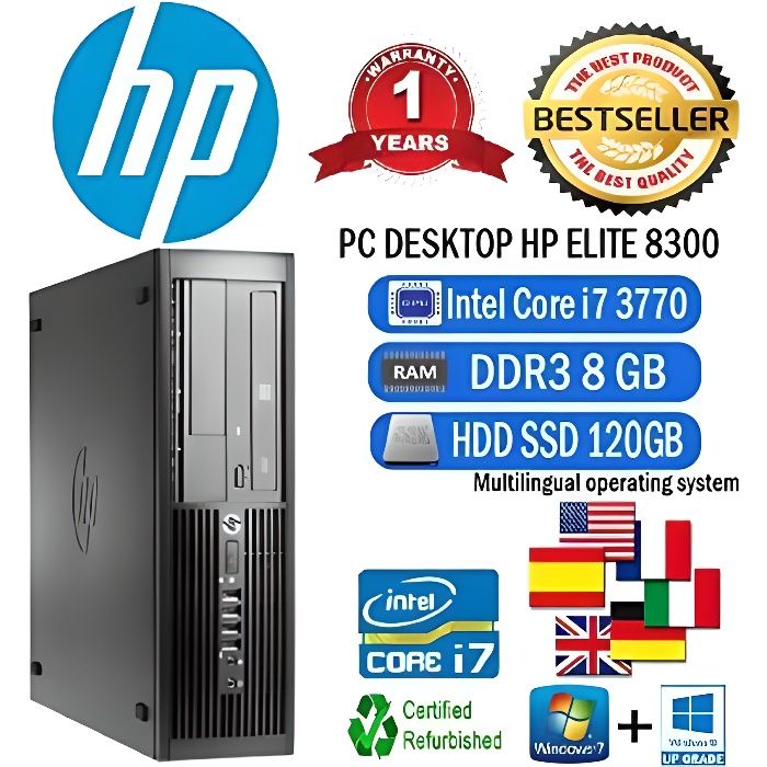 Pc Reconditionné Hp Elite 8300 Sff Intel Core I7 3770 340Ghz-8Gb-Ssd 120Gb-Dvd-Win 10 Pro (Reconditionné) Reconditionné - Hewlett-Packard reconditionné disponible sur Cdiscount Seconde Vie