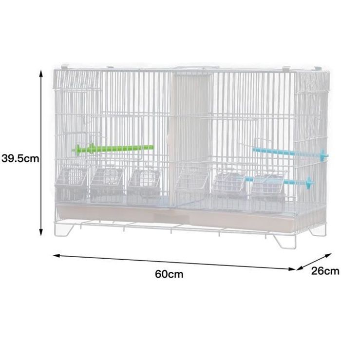 huole. cage à oiseaux décorer voliere - cage oiseau cage à oiseaux carrée pour maison d'oiseaux blanc 60*26*39,5cm