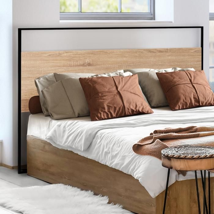 Tête de lit - IDMARKET - DETROIT - Bi-matière bois et métal - Design ...
