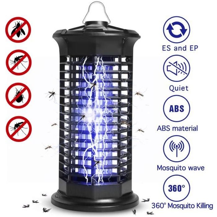 2x Lampe Anti-moustique Tueur Zapper Mosquito Répulsif Ultraviolette LED 