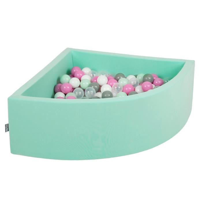 KiddyMoon Piscine À Balles pour Bébé Carré 120X30cm/200 Balles 7Cm KiddyMoon Piscine À Balles pour Bébé Carré 120X30cm/200 Balles 7Cm