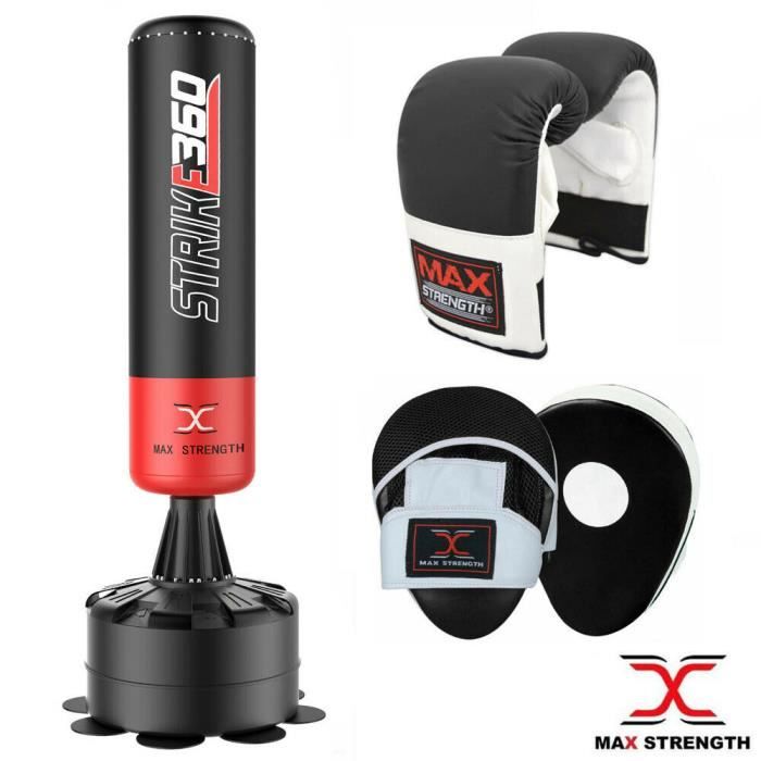 Max Strength Support de sac de frappe debout libre de boxe de 6 pieds MMA Ensembles de gants de poinçonnage d'arts martiaux