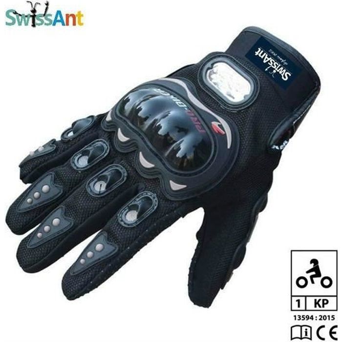 SWISSANT® Plein air gants de moto Homologué EPI (loi du 20/11/2016) gants de doigts pleins de course hors route moto gant