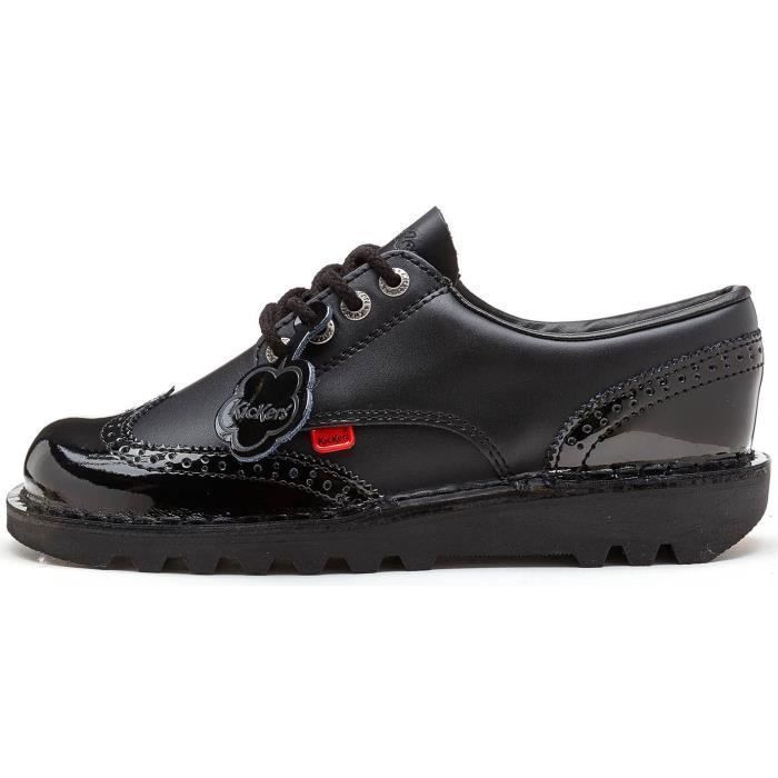 Chaussures Kickers Kick Femmes Lo Classic Brogue Back to School en Noir & Patent Noir - Adulte - Femme