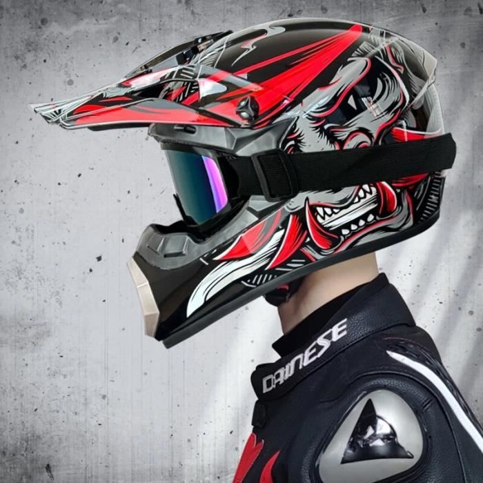 UIGJIOG Casque Moto Enfant Motocross – Certifié DOT, Léger Et Robuste, Avec Lunettes, Gants & Masque – Quad, VTT, Cross