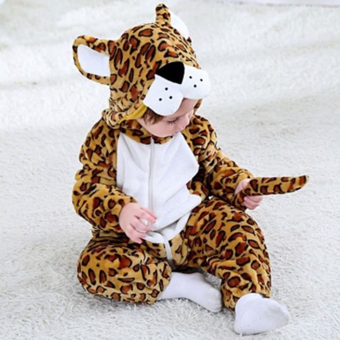 Mintgreen Hiver Bebe Garcon Fille Grenouilleres Barboteuse Deguisement Flanelle Leopard Capuche Marron Cdiscount Pret A Porter